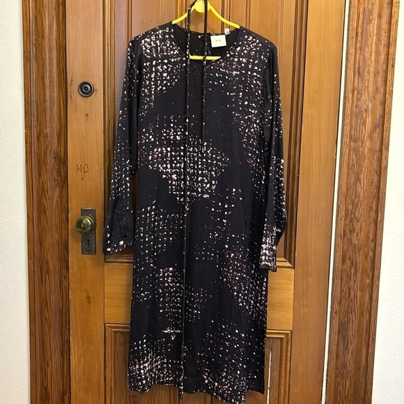 ELK Australian designer long sleeve viscose belted Satellite Dress size 6 - Picture 6 of 13